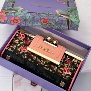 Black and Pink Floral Wallet